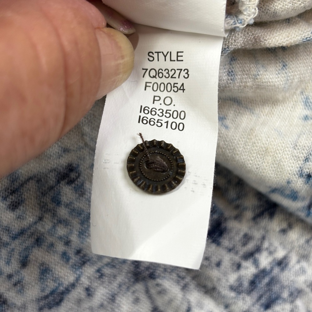 Lucky Brand Blouse Bundle Women 2X Blue Black Floral Boho Peasant Tops Lot 2pc - Picture 10 of 12